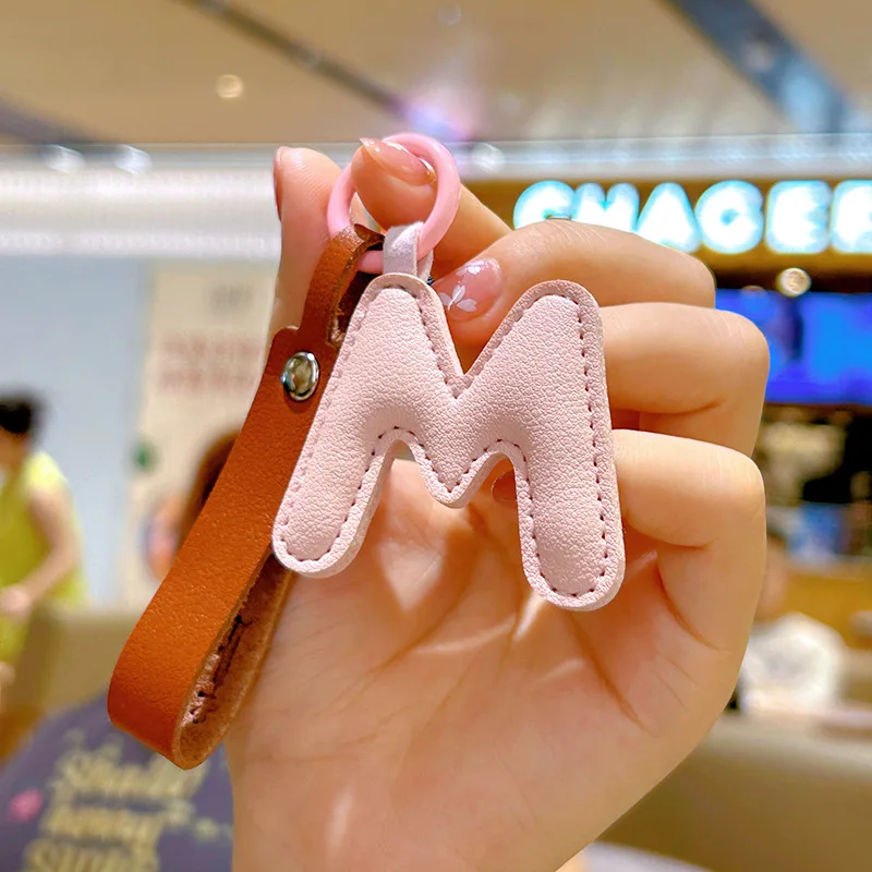 A to Z PU Leather Initial Lett - Monogram Keychain Leather 评论和价格