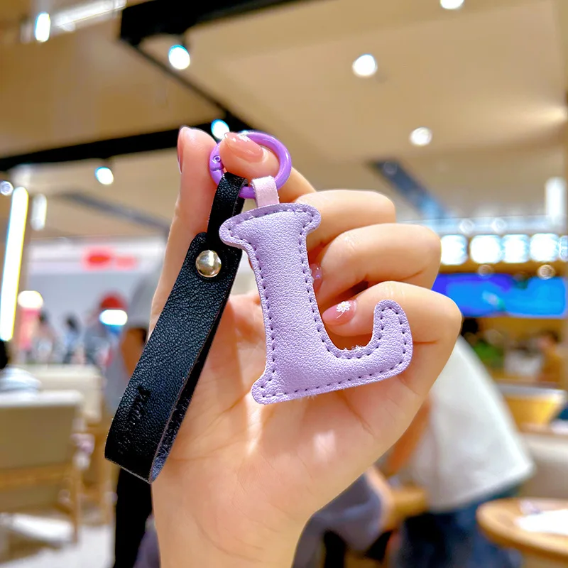A to Z PU Leather Initial Lett - Monogram Keychain Leather 评论和价格