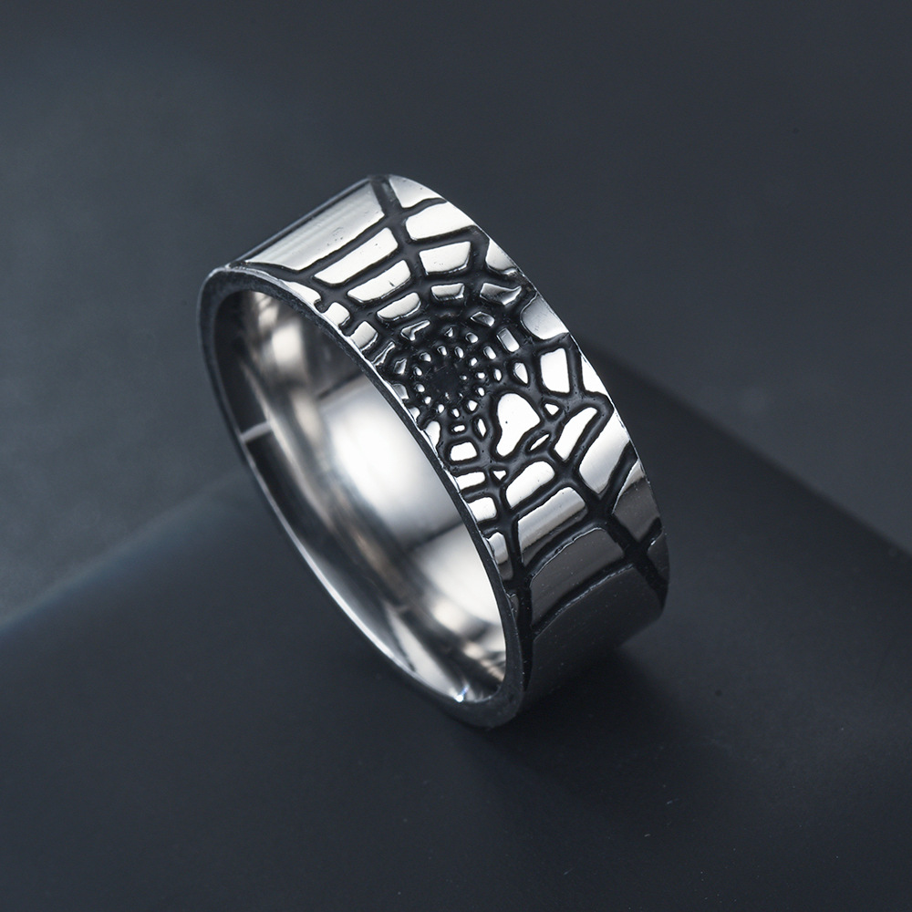 Stainless Steel Simple Spider  - Initial Ring Custom 评论和价格