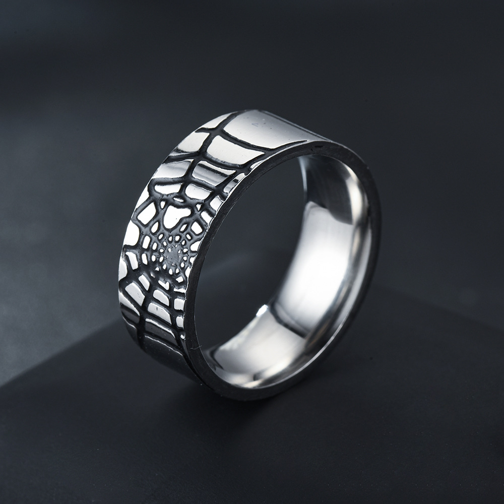 Stainless Steel Simple Spider  - Initial Ring Custom 评论和价格