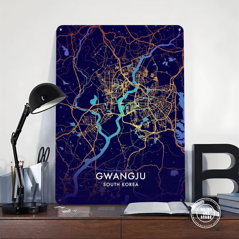 Gwangju City Map 3D Texture Me - Custom Map Poster 评论和价格