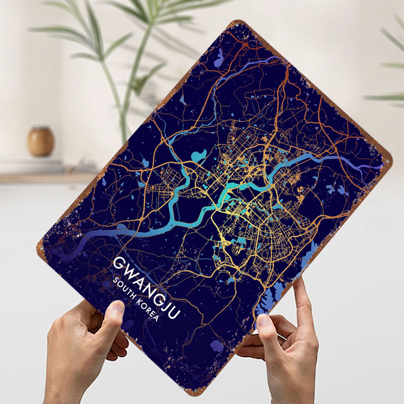 Gwangju City Map 3D Texture Me - Custom Map Poster 评论和价格