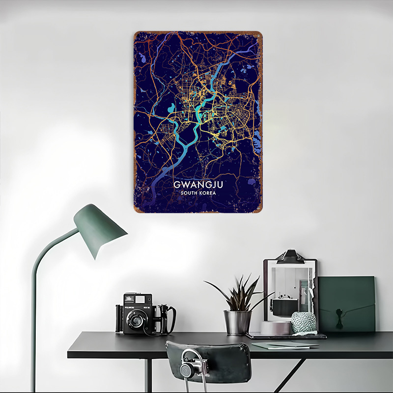 Gwangju City Map 3D Texture Me - Custom Map Poster 评论和价格