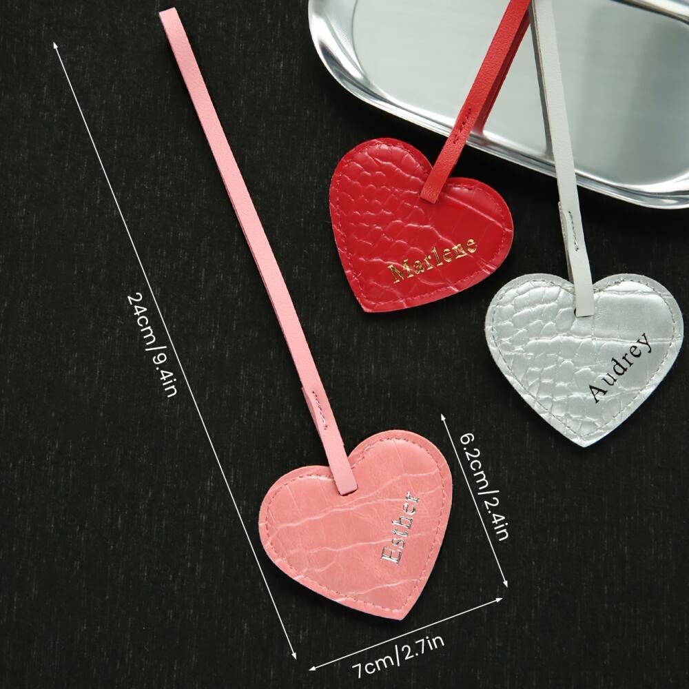 Personalized Heart Shape Faux  - Monogram Keychain Leather 评论和价格