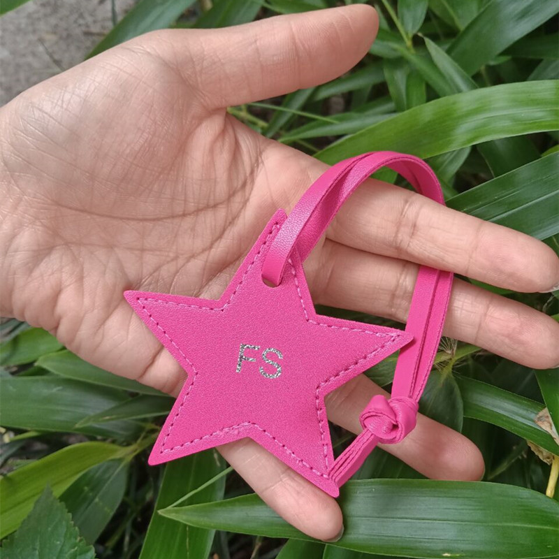 1PCS Free initials five pointe - Monogram Keychain Leather 评论和价格