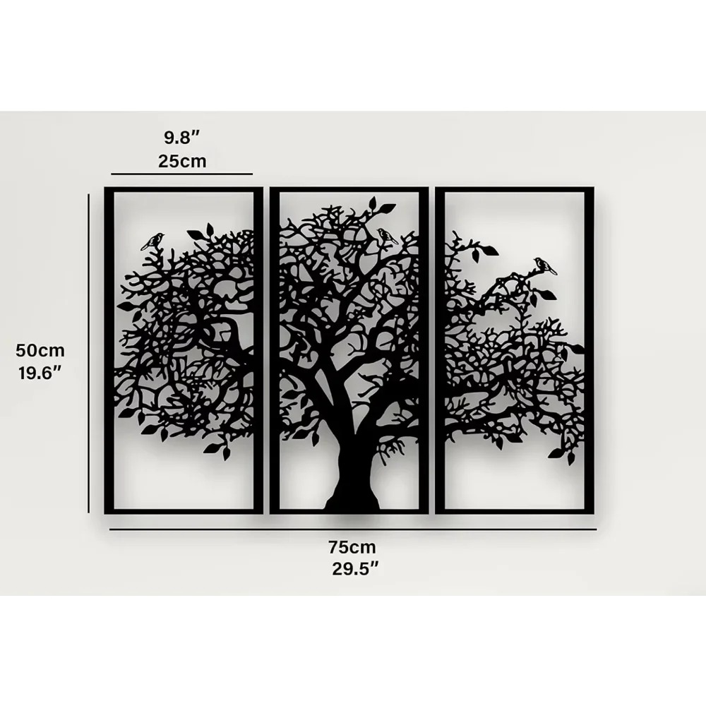 3Pcs Family Tree Metal Wall De - Family Tree Print 评论和价格
