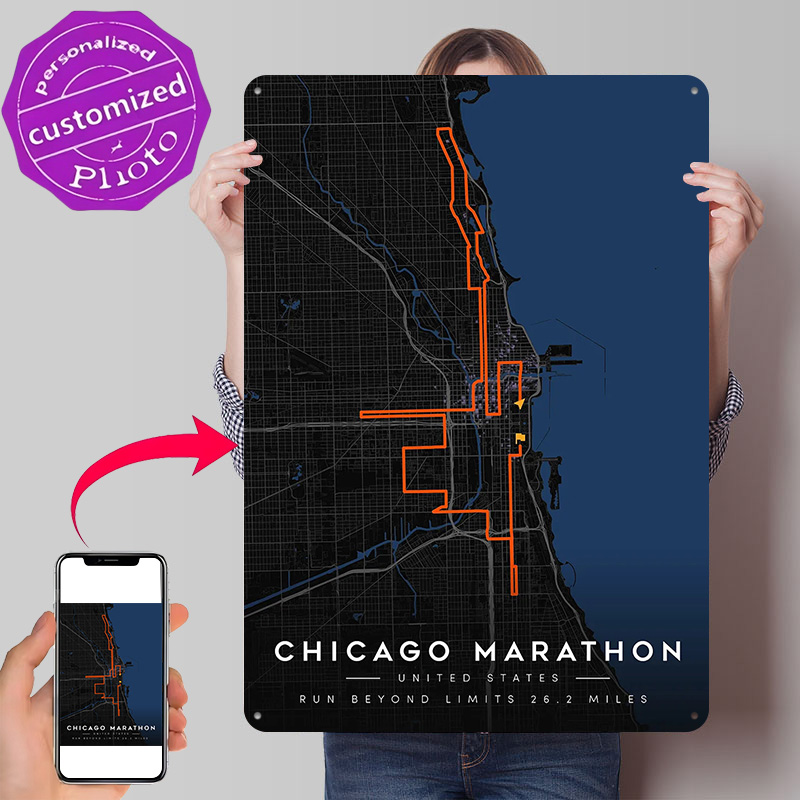 Chicago Marathon Route Map 3D  - Custom Map Poster 评论和价格