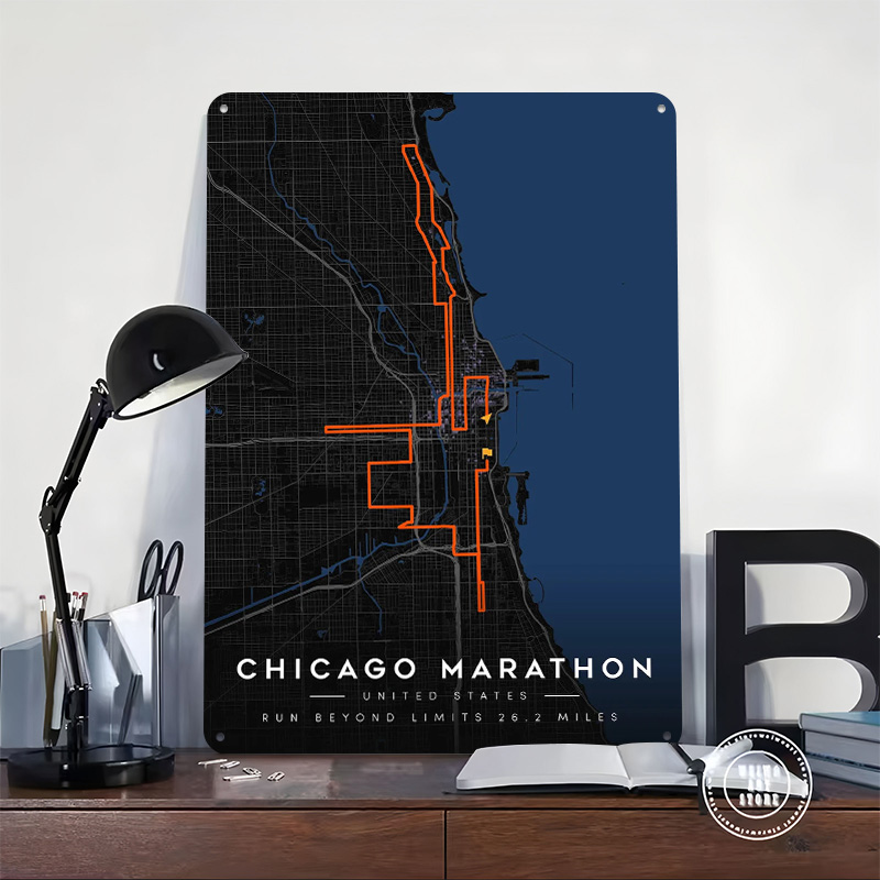 Chicago Marathon Route Map 3D  - Custom Map Poster 评论和价格