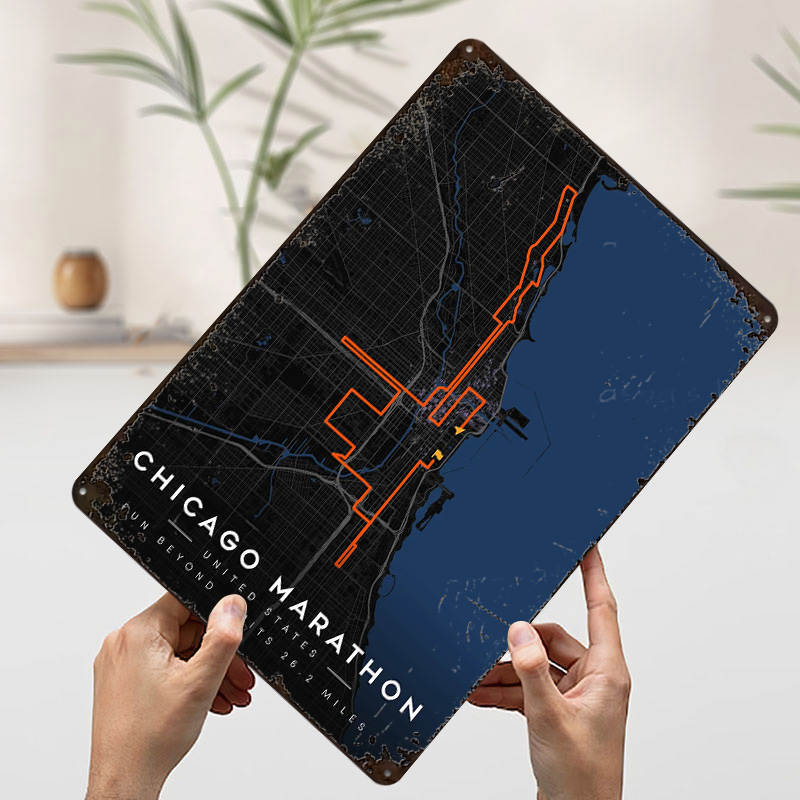 Chicago Marathon Route Map 3D  - Custom Map Poster 评论和价格